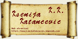 Ksenija Katančević vizit kartica